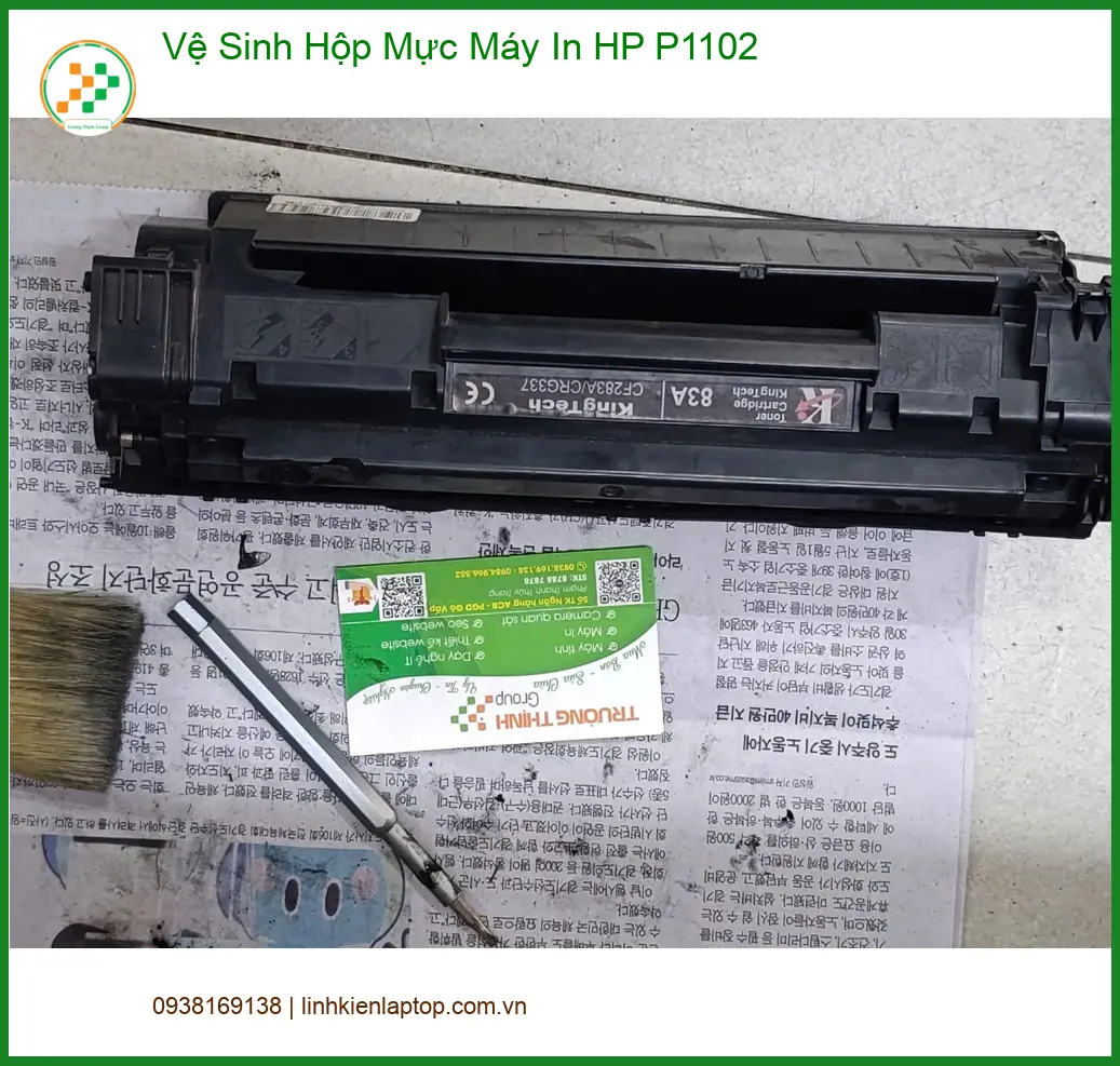 Chú Tân mực in lem giấy - Trung tâm Vệ sinh Hộp mực máy in HP P1102 Quận 12 Uy tín ảnh thực tế 1