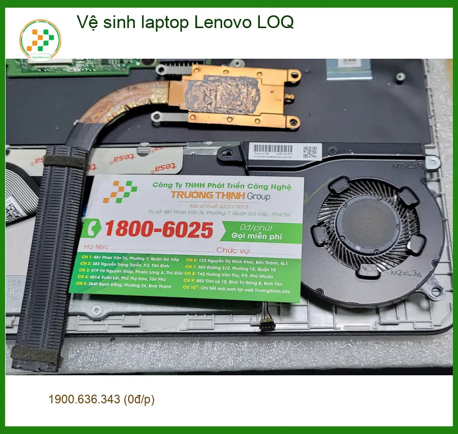 Cô Hà lo lắng laptop kêu to - Vệ sinh laptop Lenovo LOQ Quận Bình Tân ảnh thực tế 1