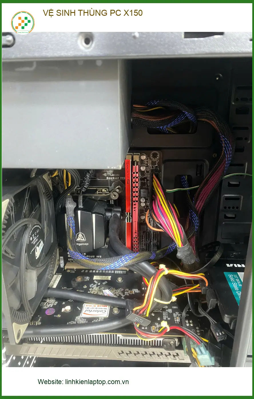 Dịch vụ vệ sinh thùng PC X150 Quận Gò Vấp - Anh Quang lo lắng máy tính nóng ảnh thực tế 1