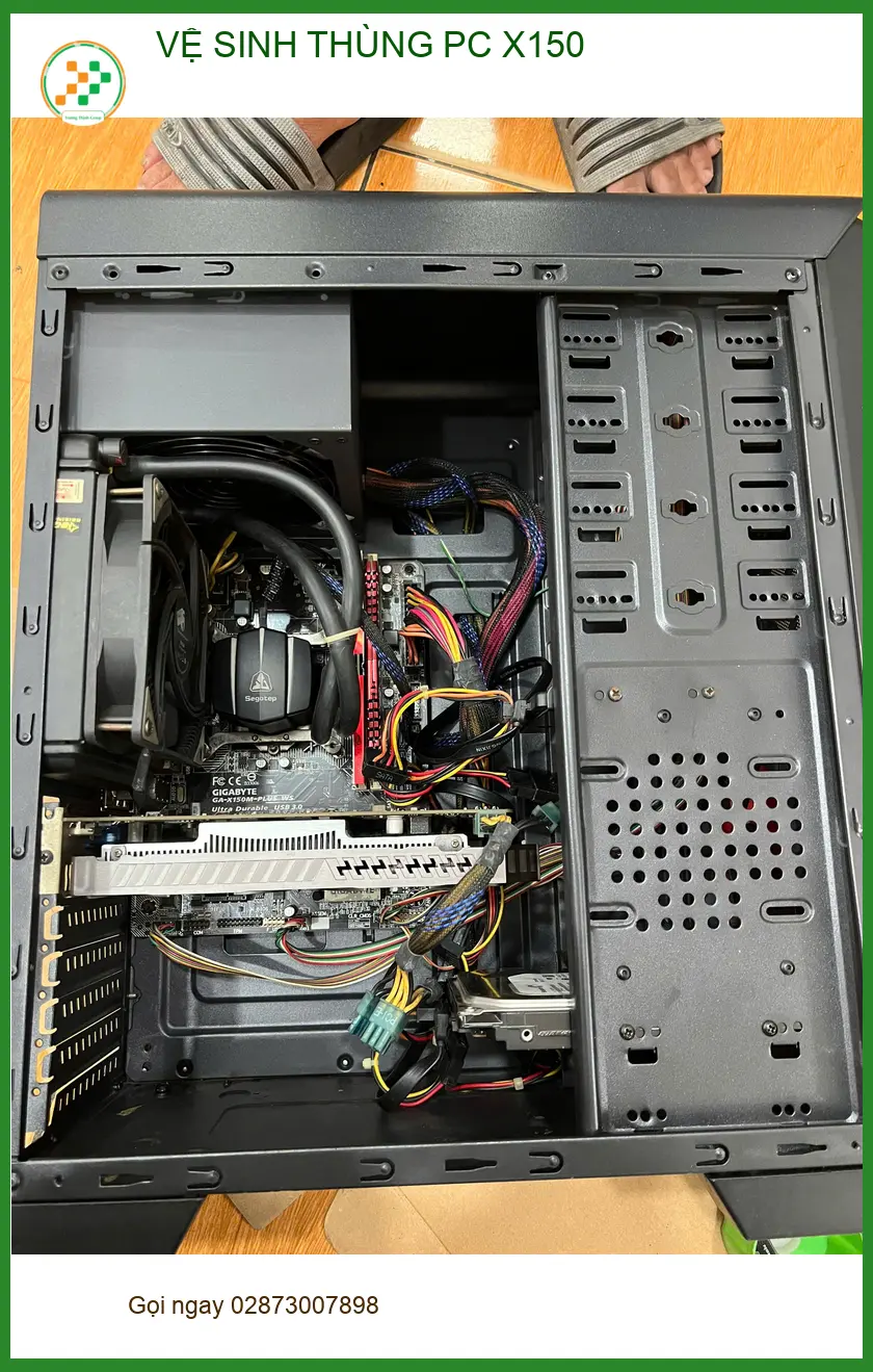 Dịch vụ vệ sinh thùng PC X150 Quận Gò Vấp - Anh Quang lo lắng máy tính nóng ảnh thực tế 2