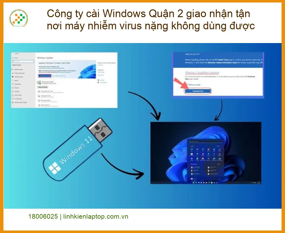 Windows Công ty cài Quận 2 máy virus nặng - Dịch vụ khắc phục tận nơi