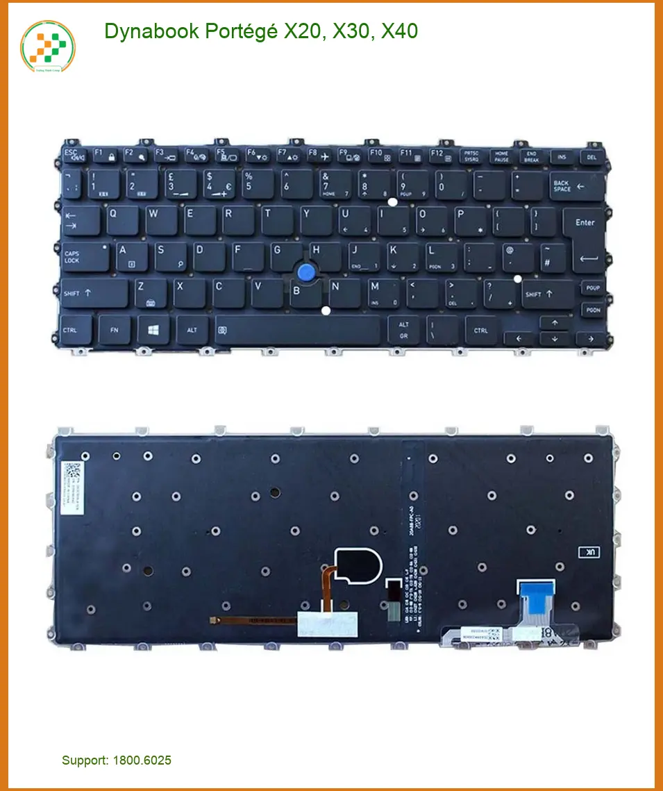 Bàn phím Laptop Dynabook Portégé X20 X30 X40 - Lấy Liền Tại Cửa Hàng Gần Nhất