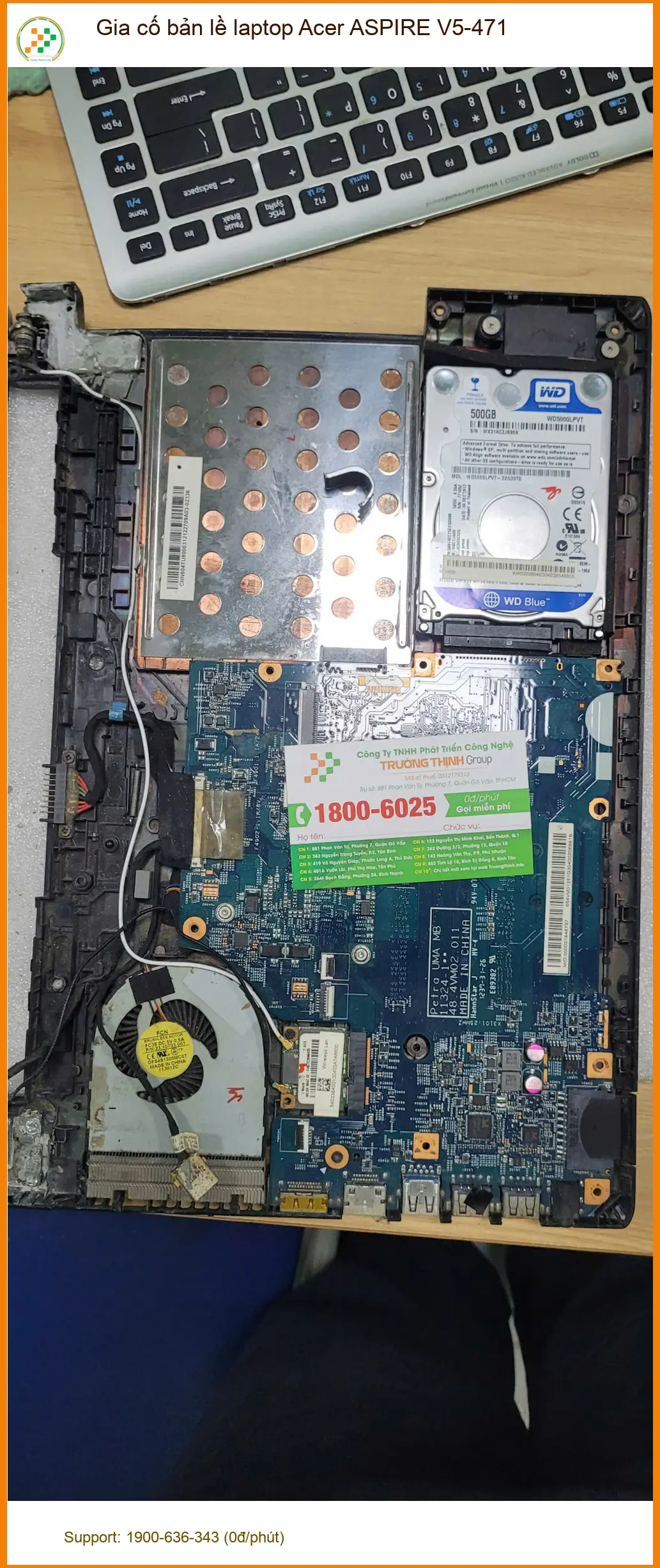 Anh Đức giám đốc tìm chỗ gia cố bản lề laptop Acer V5-471 Quận Bình Tân ảnh thực tế 1