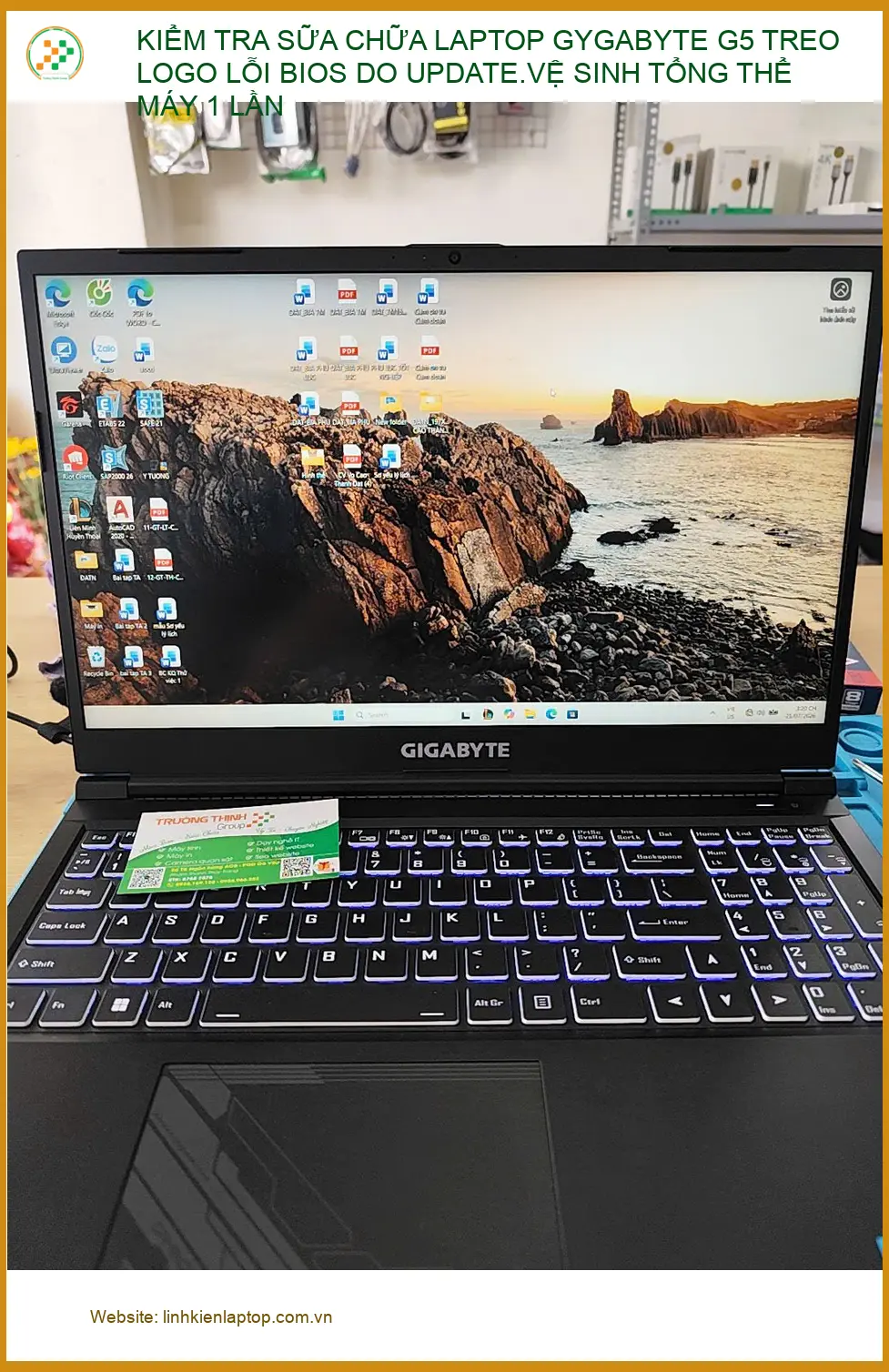 Anh Quốc kỹ sư khắc phục lỗi BIOS laptop Gygabyte G5 treo logo ở Quận Phú Nhuận. ảnh thực tế 2