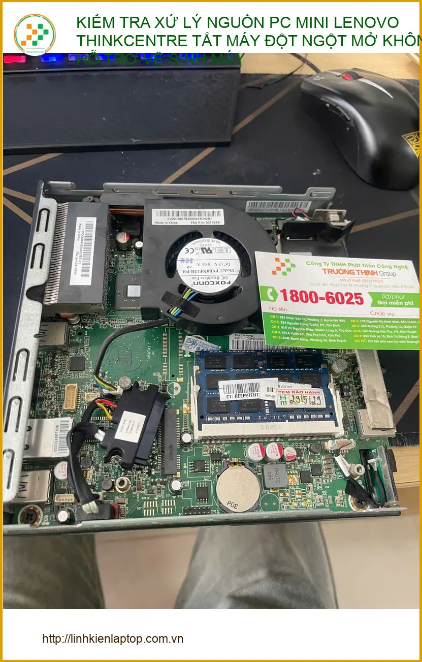 Bác Kiên xử lý nguồn PC mini Lenovo ThinkCentre tắt máy vệ sinh Quận Phú Nhuận ảnh thực tế 2
