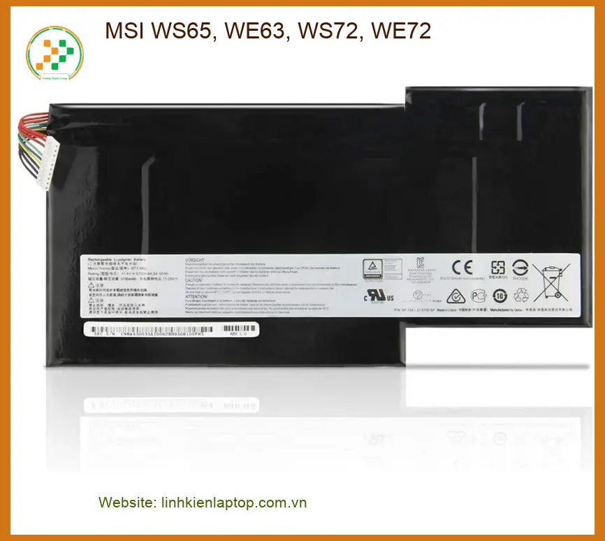 Pin Laptop MSI WS65, WE63, WS72, WE72 - Thay Lấy Liền Giá Rẻ TPHCM