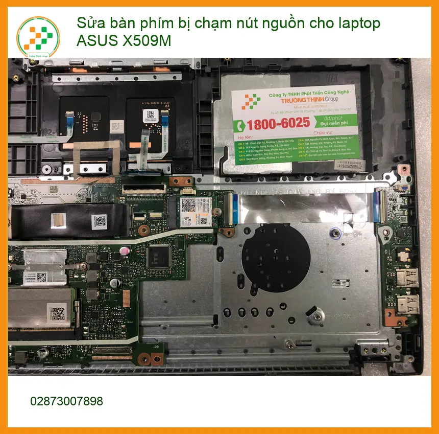 Chú Hùng sửa bàn phím laptop ASUS X509M chạm nút nguồn Quận Bình Tân ảnh thực tế 2