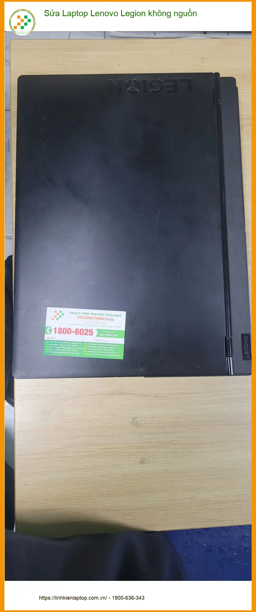 Anh Bách cần sửa Laptop Lenovo Legion không nguồn Quận Bình Tân - Trung tâm uy tín ảnh thực tế 1