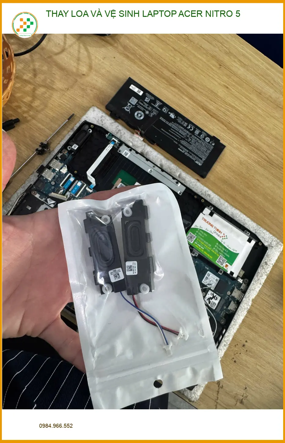 Chú Đạt nhạc sĩ khó chịu vì loa rè, tìm chỗ thay loa laptop Acer Nitro 5 Quận 10 ảnh thực tế 1
