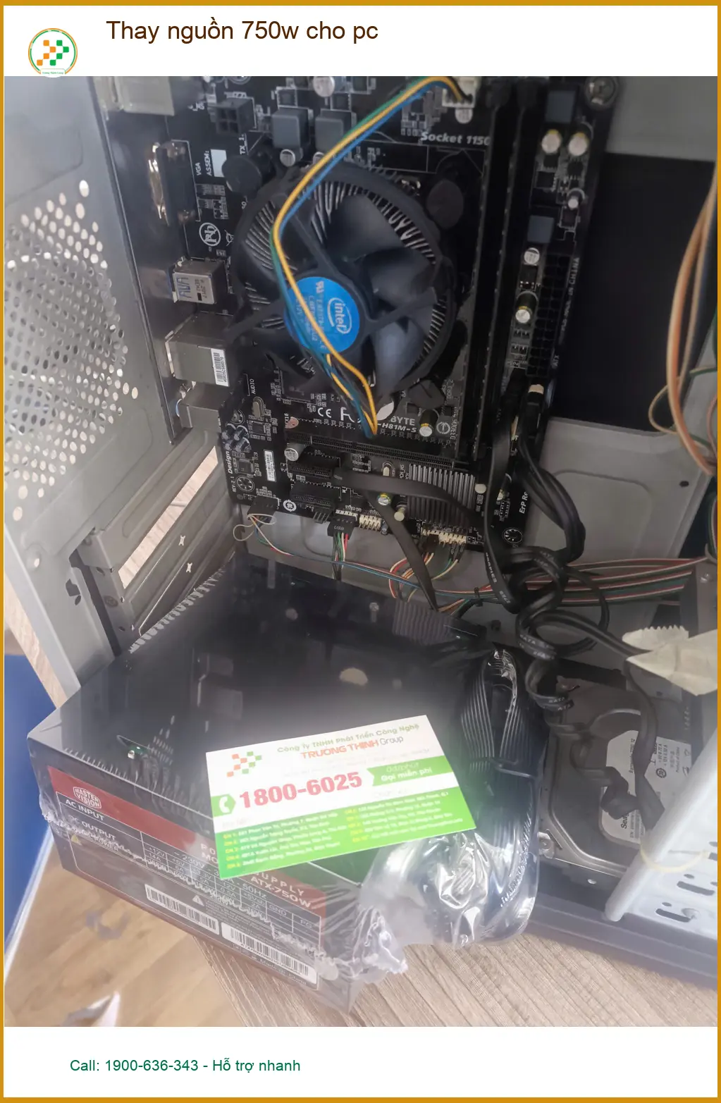 Anh Trường IT cần thay nguồn 750w cho pc Quận Tân Phú lấy ngay, liệu có nhanh? ảnh thực tế 1
