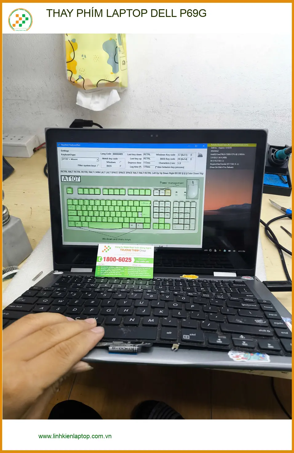 Anh Tùng kiến trúc sư thay phím laptop DELL P69G Quận Gò Vấp - Lấy liền chỉ 30 phút ảnh thực tế 2