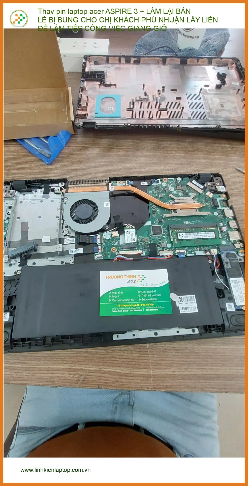 Trung tâm thay pin, sửa bản lề laptop Acer Aspire 3 lấy liền Phú Nhuận ảnh thực tế 1