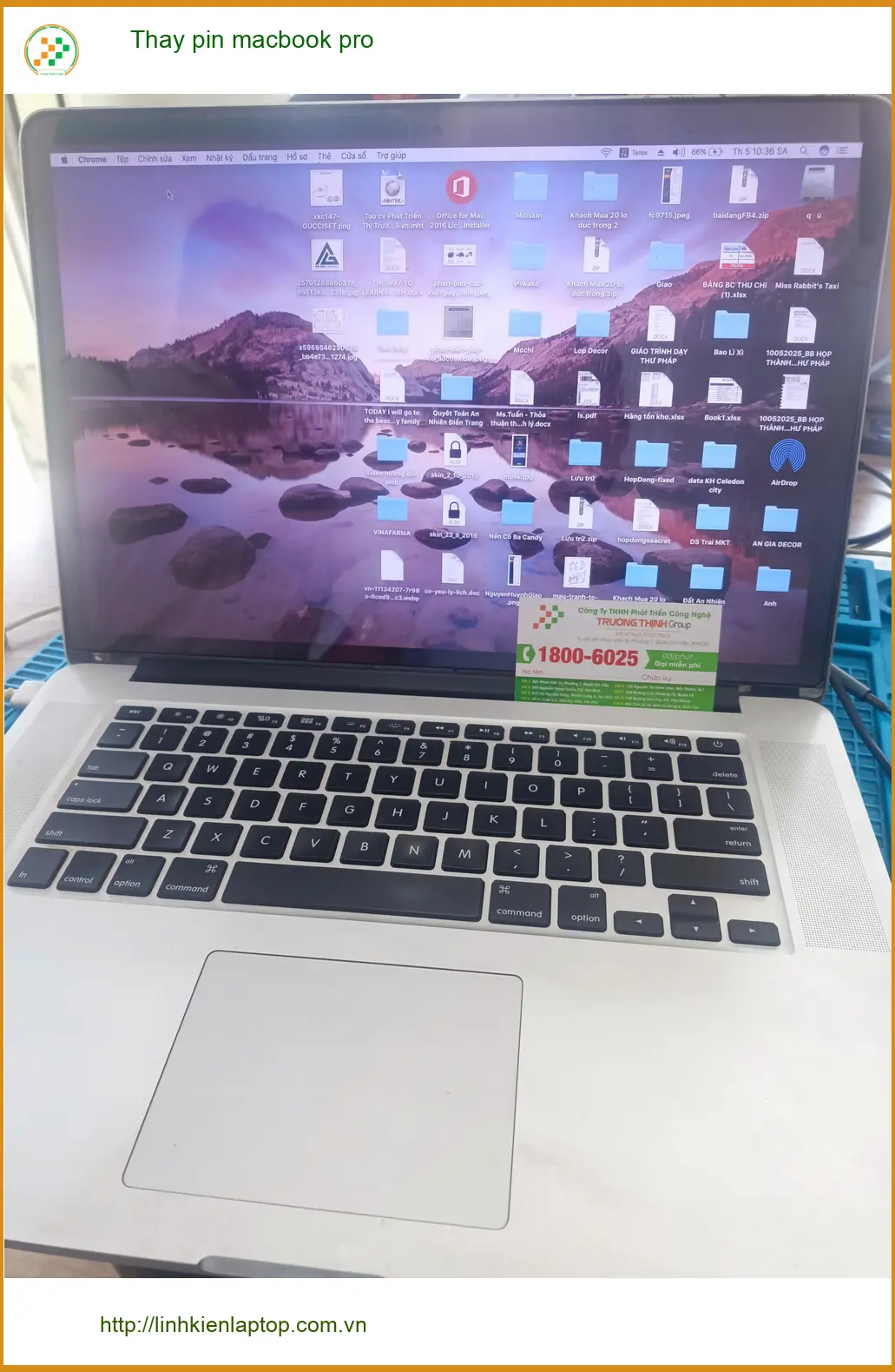 Chị Hương Giang thiết kế đồ họa tìm chỗ thay pin macbook pro Quận Tân Phú lấy ngay ảnh thực tế 1