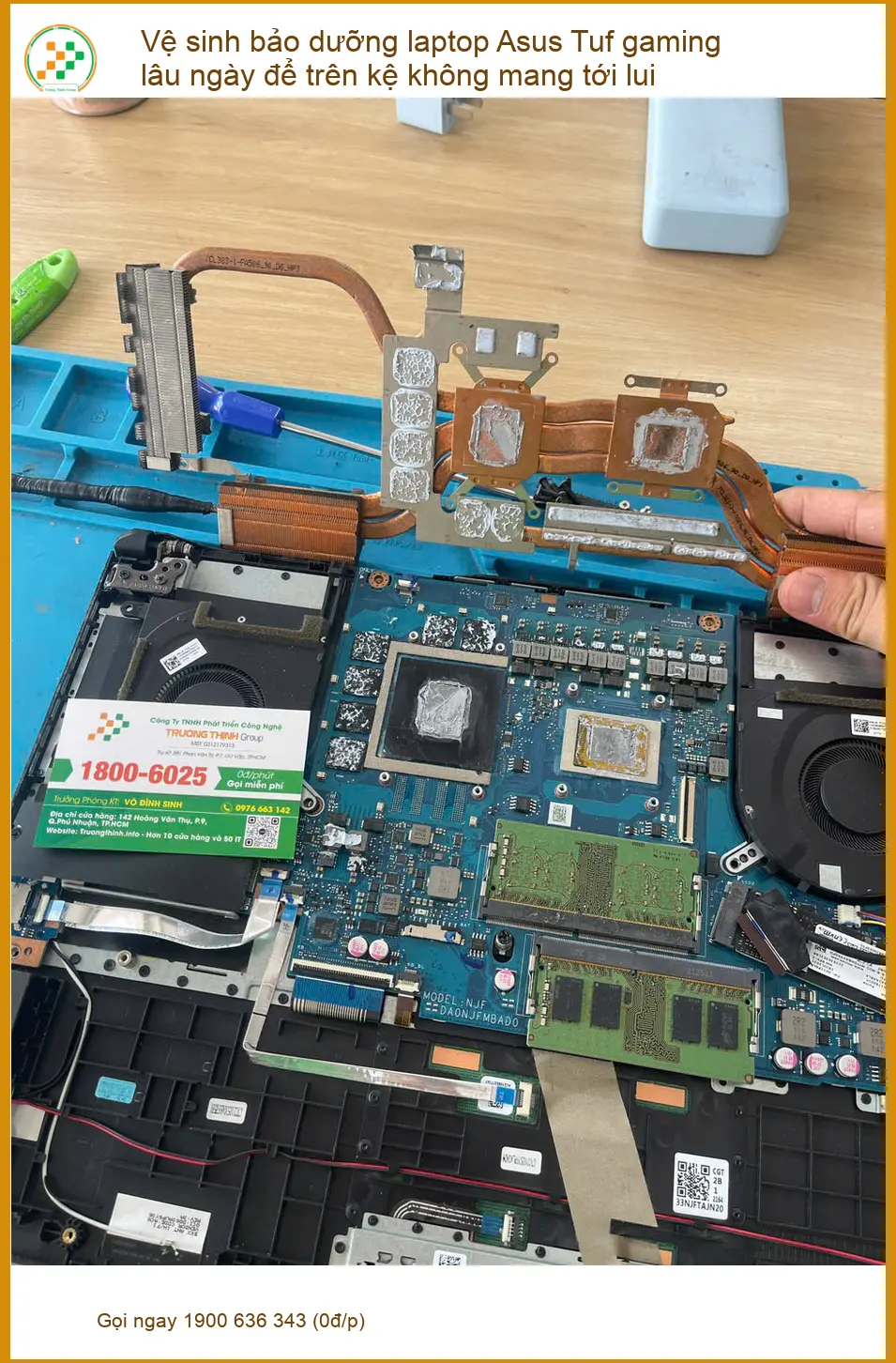 Anh Đức tìm dịch vụ vệ sinh laptop Asus Tuf gaming lâu ngày ở Phú Nhuận ảnh thực tế 1