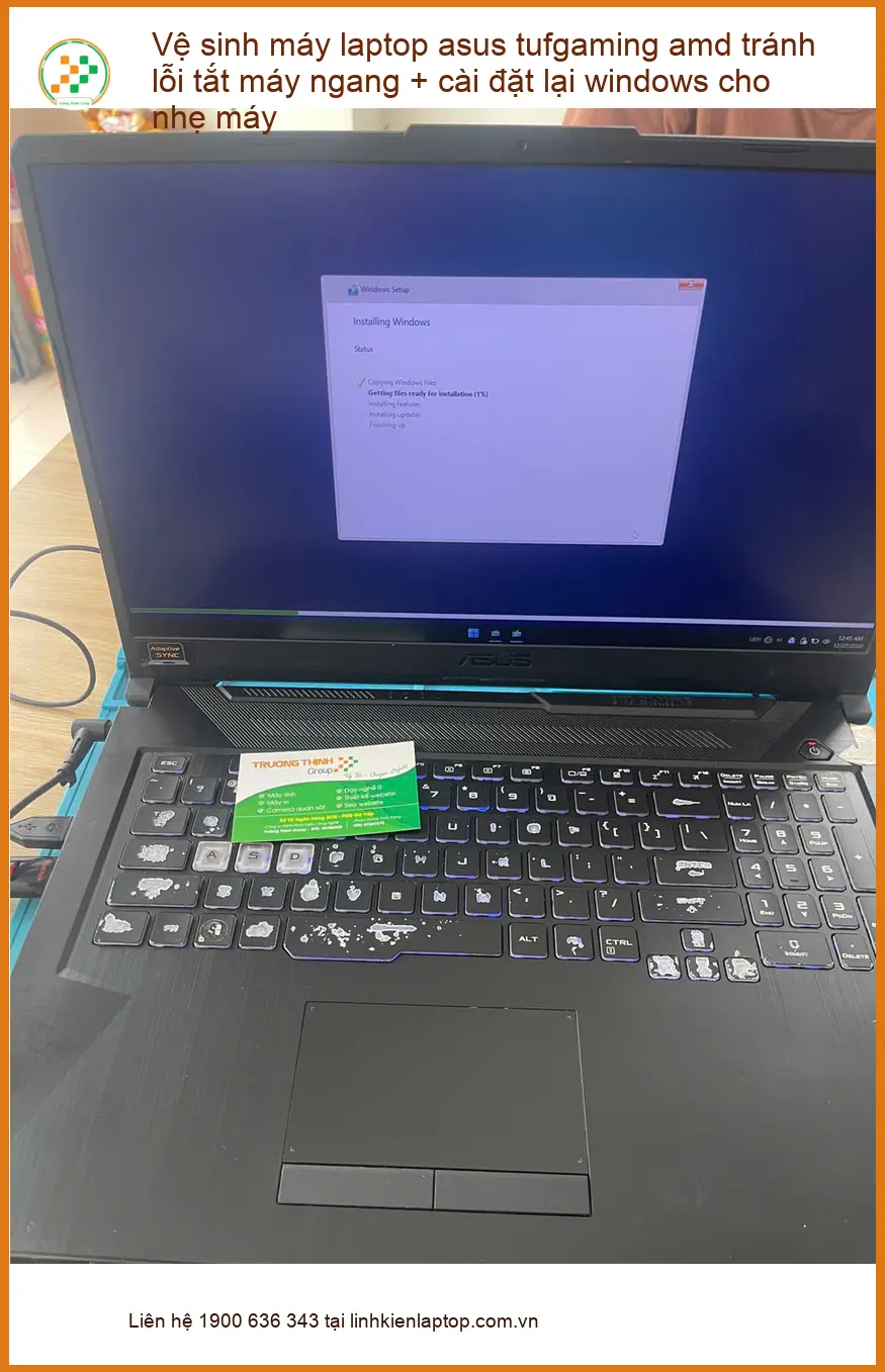Trung tâm vệ sinh laptop Asus TufGaming AMD & cài Win Quận Phú Nhuận - Anh Minh Khôi game thủ ảnh thực tế 1