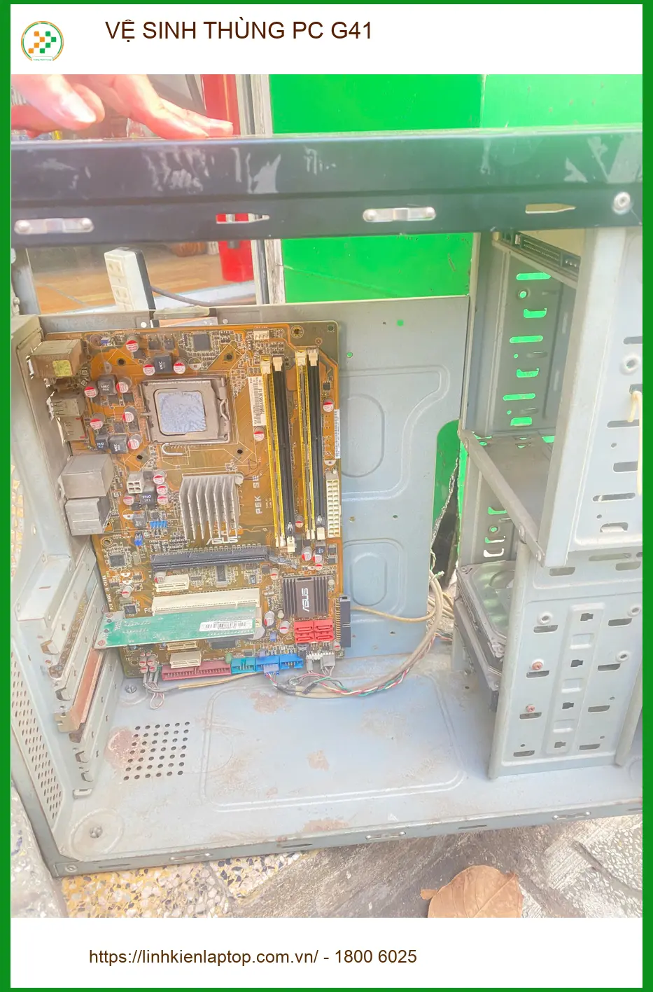 Trung tâm vệ sinh thùng PC G41 Quận Gò Vấp - Cô Thanh Trúc cần máy chạy êm ảnh thực tế 2