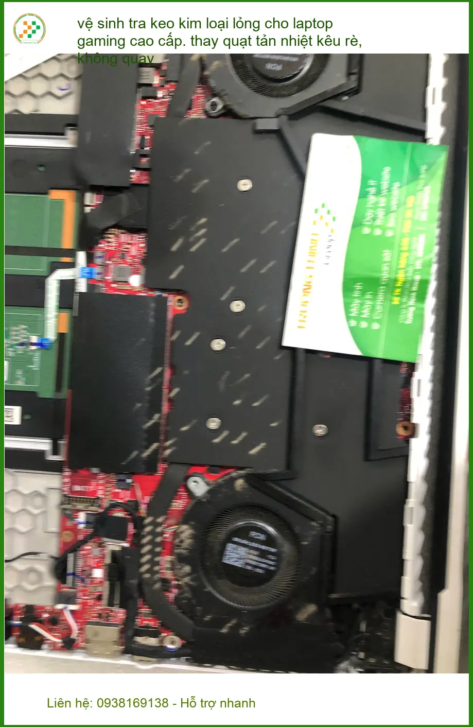 Cô Thảo vệ sinh, thay quạt laptop gaming kêu rè ở Quận Bình Thạnh ảnh thực tế 1