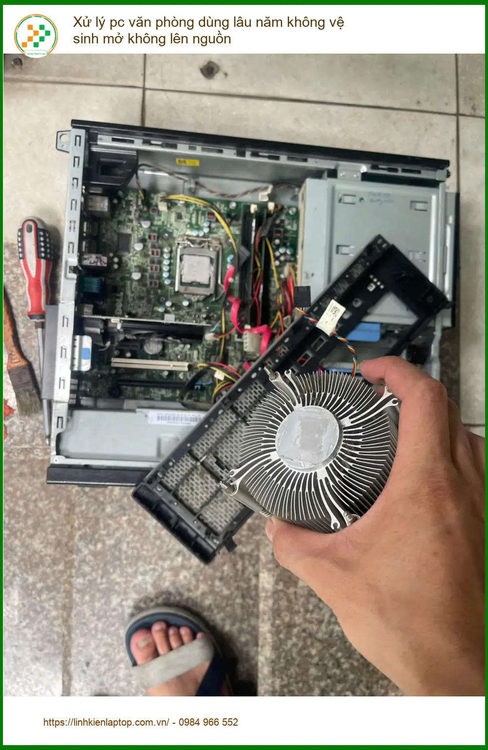 Anh Tấn quản lý văn phòng Quận Phú Nhuận xử lý pc không lên nguồn ảnh thực tế 2