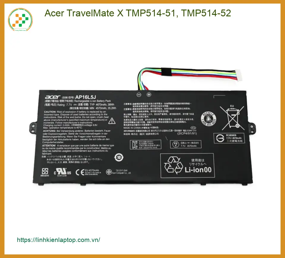 Pin Laptop ACER TMP514-51, TMP514-52 - Thay Nhanh | Giá Rẻ TPHCM