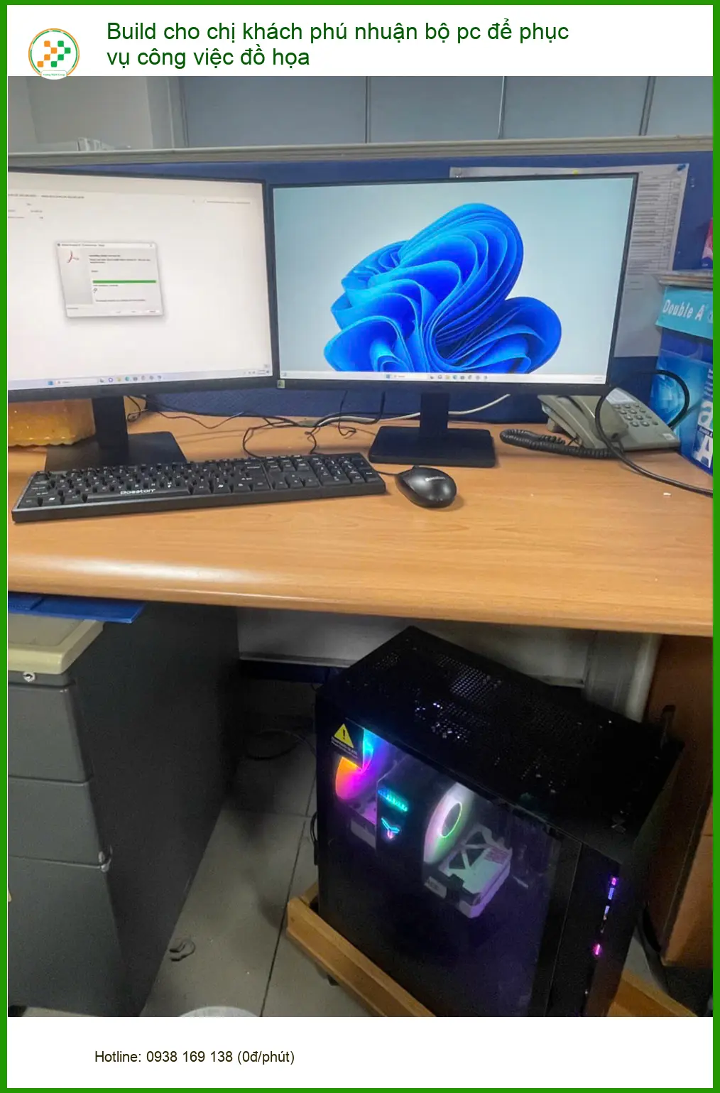 Dịch vụ build bộ pc đồ họa cho chị Thanh ở Quận Phú Nhuận ảnh thực tế 2