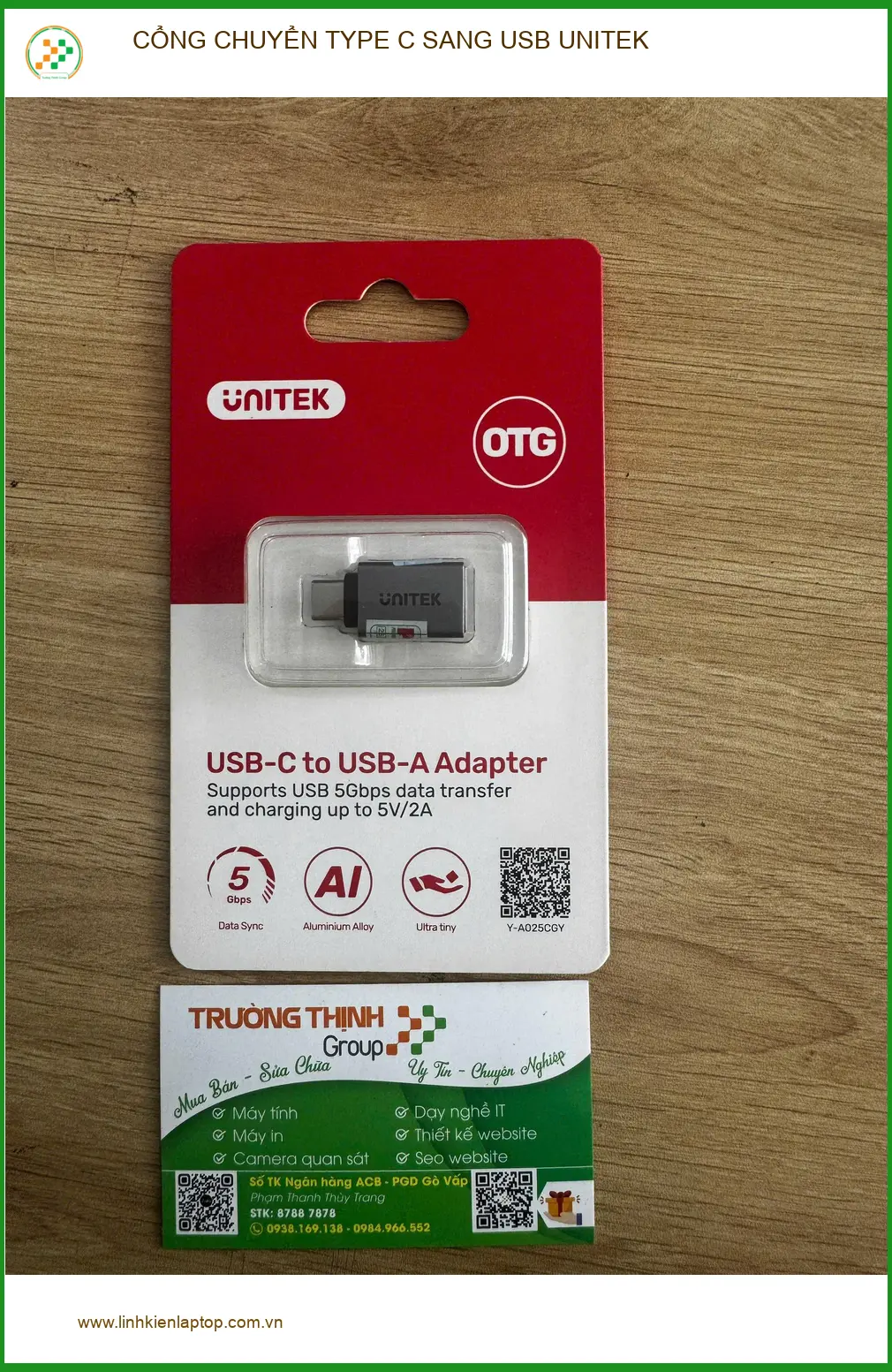 Chị Mai quản lý tìm cửa hàng CỔNG CHUYỂN TYPE C SANG USB UNITEK Quận 10 uy tín ảnh thực tế 1