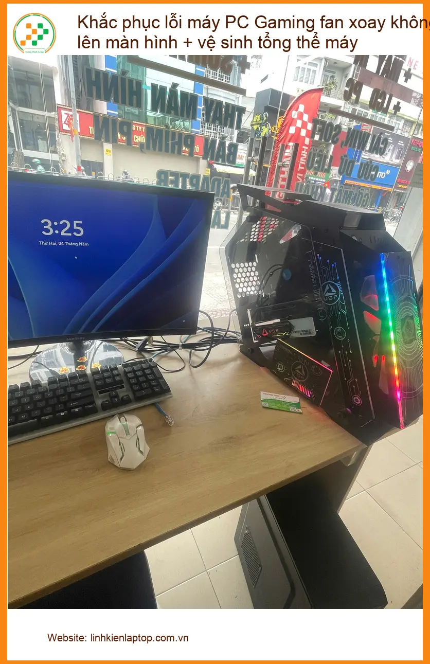 Chú Đức kỹ sư sửa PC Gaming lỗi màn hình, vệ sinh máy Quận Phú Nhuận ảnh thực tế 2