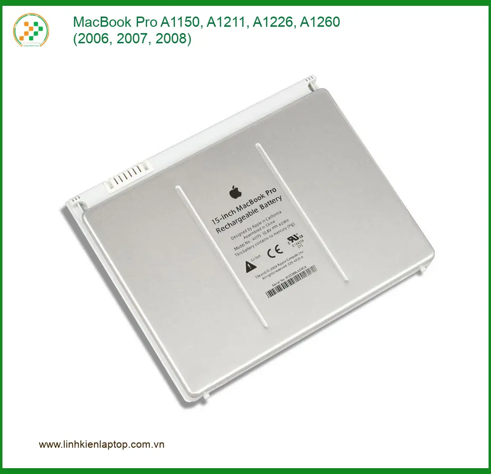 Pin Laptop MacBook Pro A1150 A1211 A1226 A1260 - Thay Nhanh Lấy Liền TPHCM