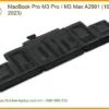 Pin Laptop APPLE MacBook Pro M3 A2991 - Thay Nhanh Trong Ngày TPHCM