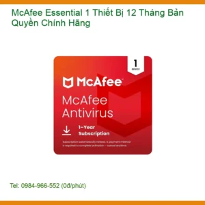 Antivirus McAfee Essential 1 TB 12 Tháng - Trung Tâm Uy Tín Gần Nhất