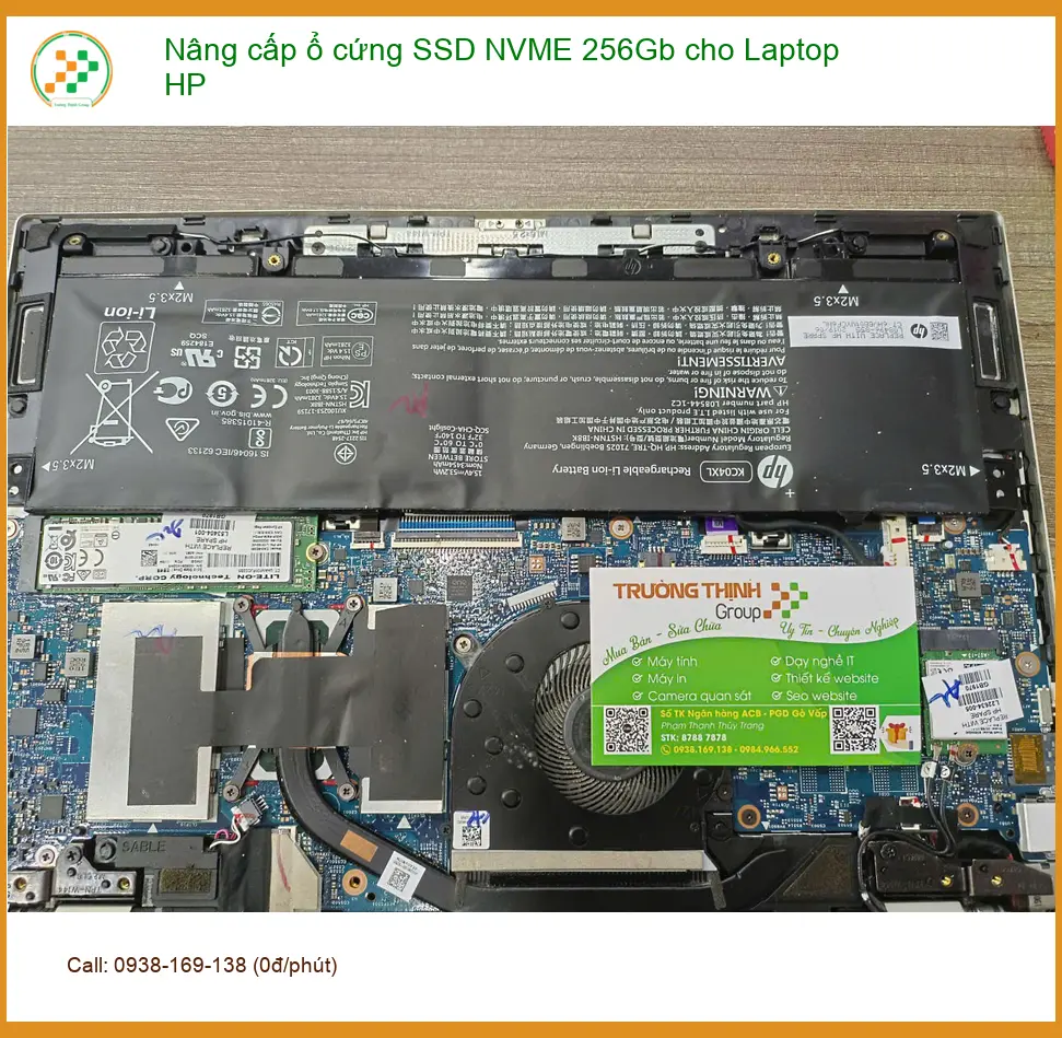 Chú Bảo doanh nhân Quận 7 nâng cấp ổ cứng SSD NVME 256Gb cho laptop HP ảnh thực tế 1