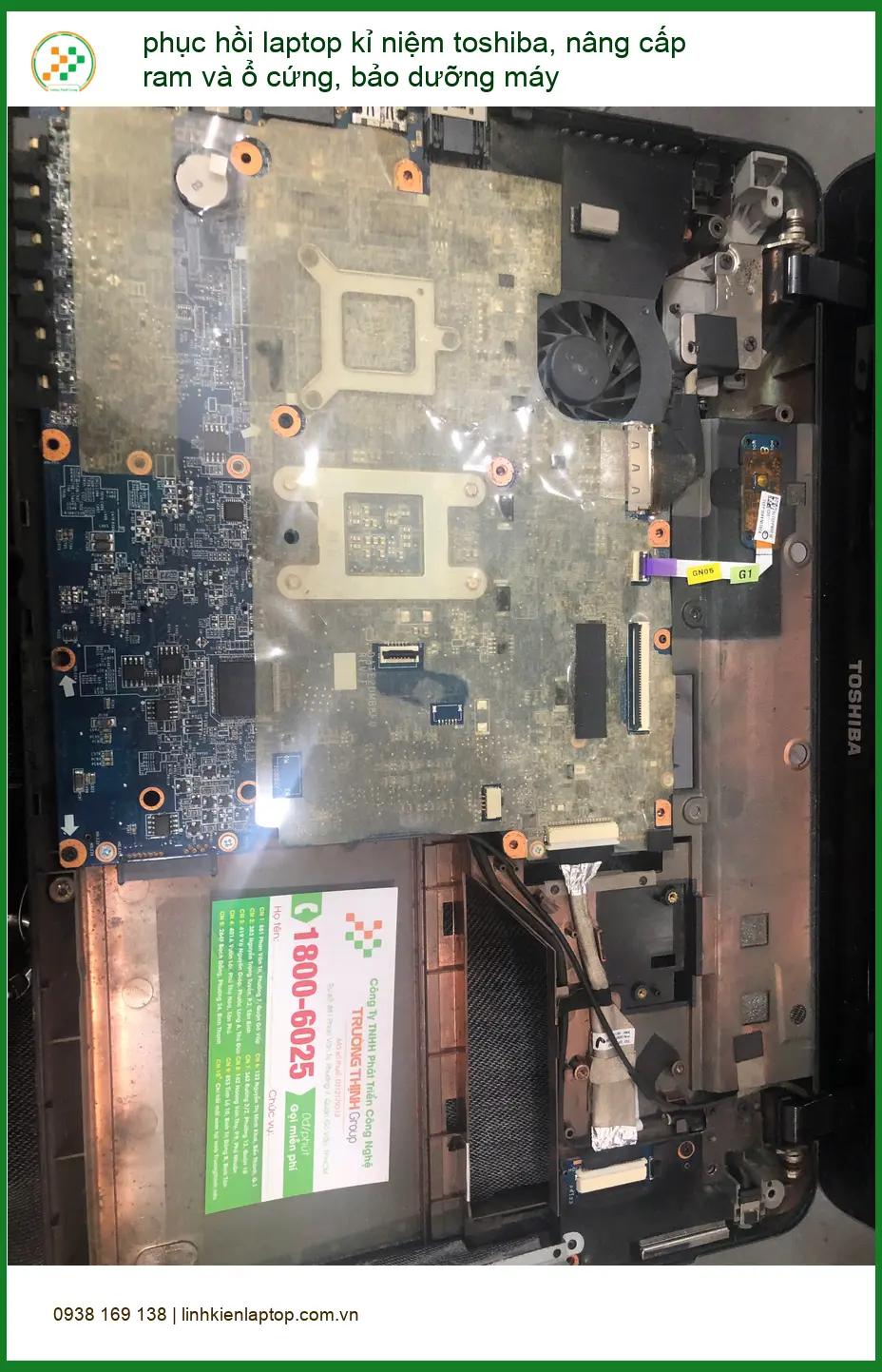 Anh Tín phục hồi laptop Toshiba, nâng cấp RAM/SSD tại Bình Thạnh ảnh thực tế 1