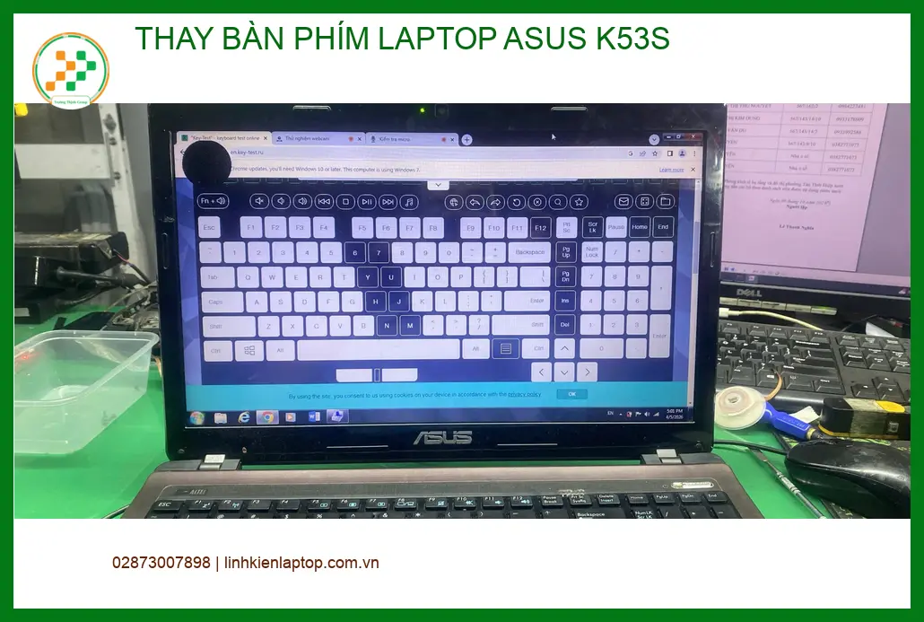 Anh Quân IT ở Gò Vấp review dịch vụ thay bàn phím laptop Asus K53S uy tín ảnh thực tế 1