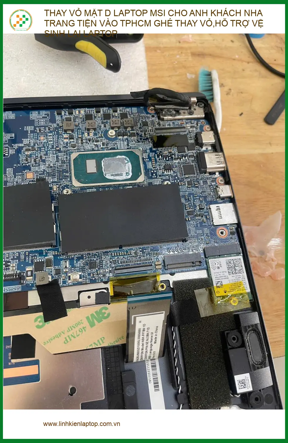 Chỗ thay vỏ laptop MSI tại TPHCM - Chú Long từ Đà Lạt ghé thay vỏ, vệ sinh
