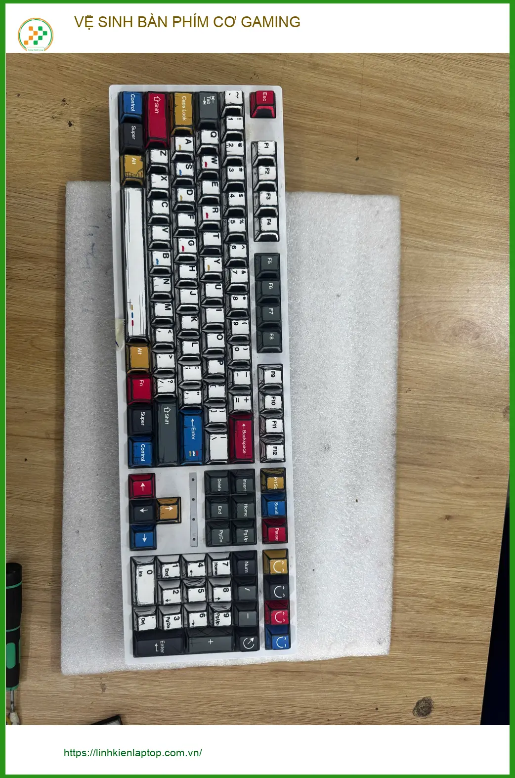 Bạn Nam tìm dịch vụ vệ sinh bàn phím cơ gaming Quận 10 lấy liền ảnh thực tế 1