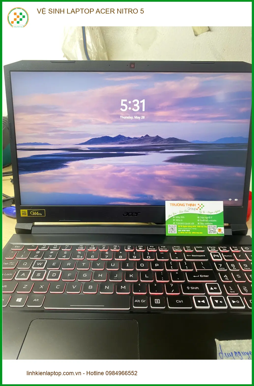 Cô Mai tìm địa điểm vệ sinh Laptop Acer Nitro 5 Quận Gò Vấp uy tín. ảnh thực tế 1