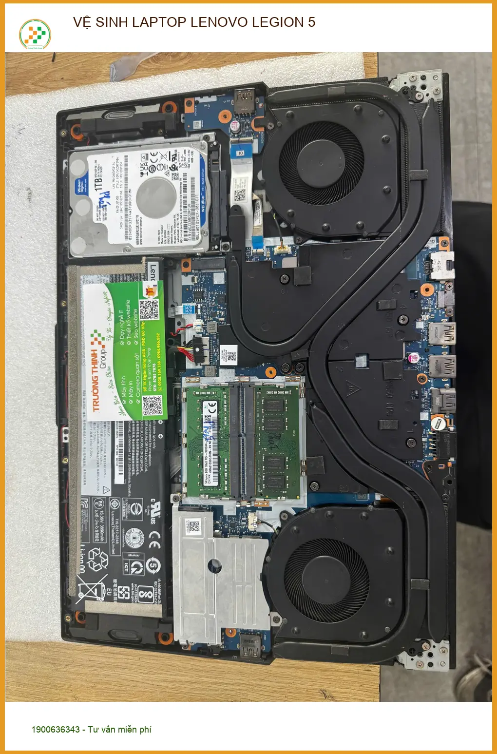 Cô Trâm chuyên viên marketing ở Quận 10 tìm nơi vệ sinh laptop Lenovo Legion 5 uy tín ảnh thực tế 1