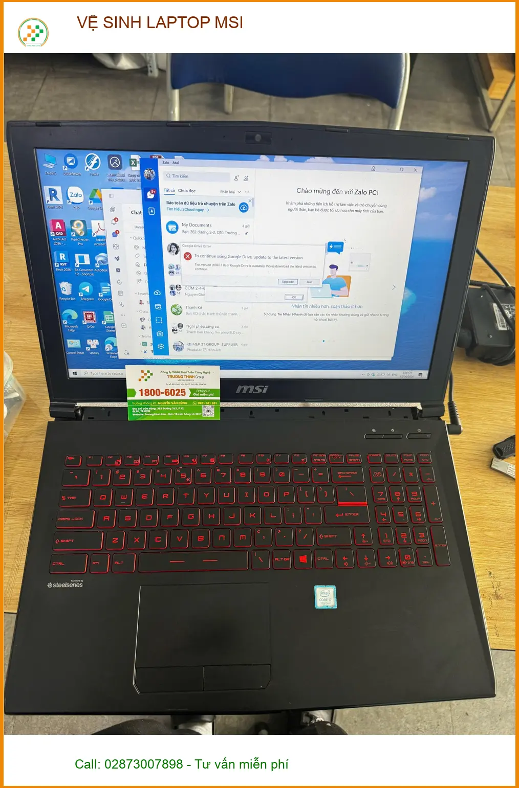 Anh Khôi kiến trúc sư tìm Trung tâm Vệ sinh Laptop MSI Quận 10 Uy tín ảnh thực tế 1