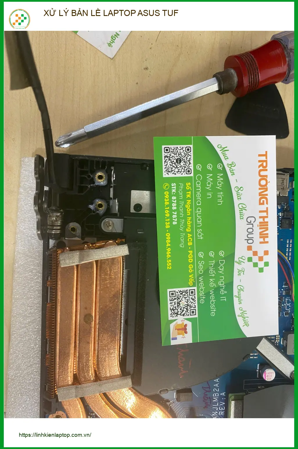 Anh Khánh kiến trúc sư tin cậy dịch vụ xử lý bản lề laptop ASUS TUF Quận Gò Vấp ảnh thực tế 1