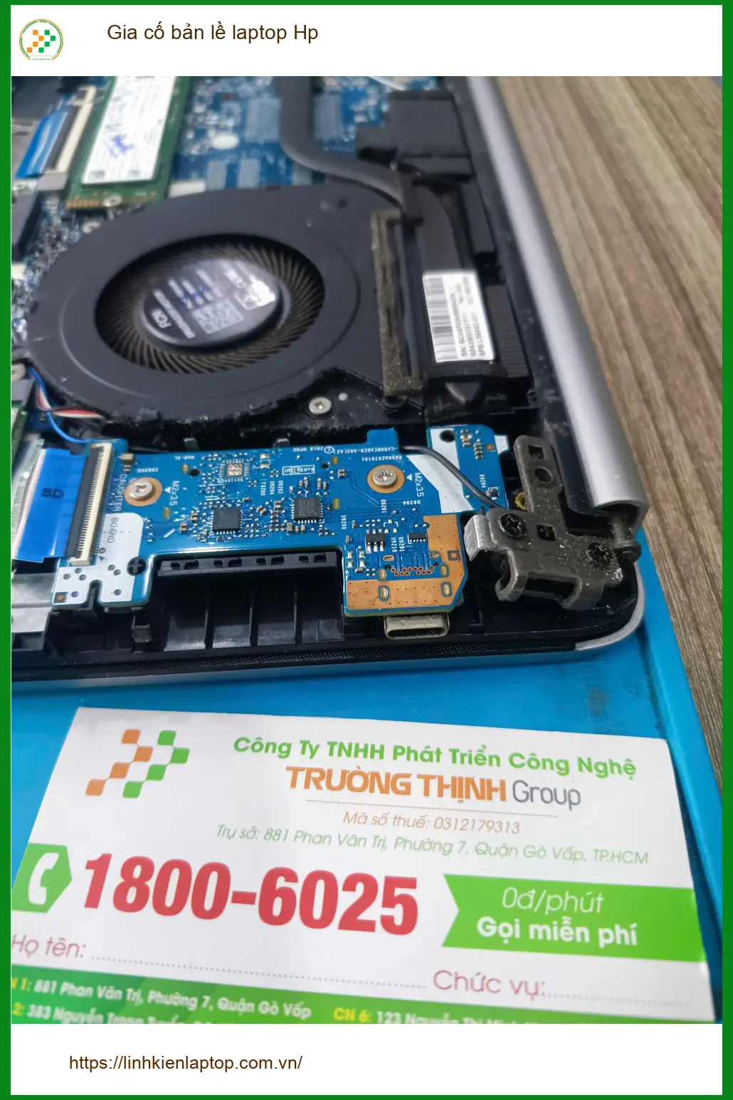 Dịch vụ gia cố bản lề laptop Hp Quận Tân Phú - Cô Thanh đánh giá cao ảnh thực tế 1