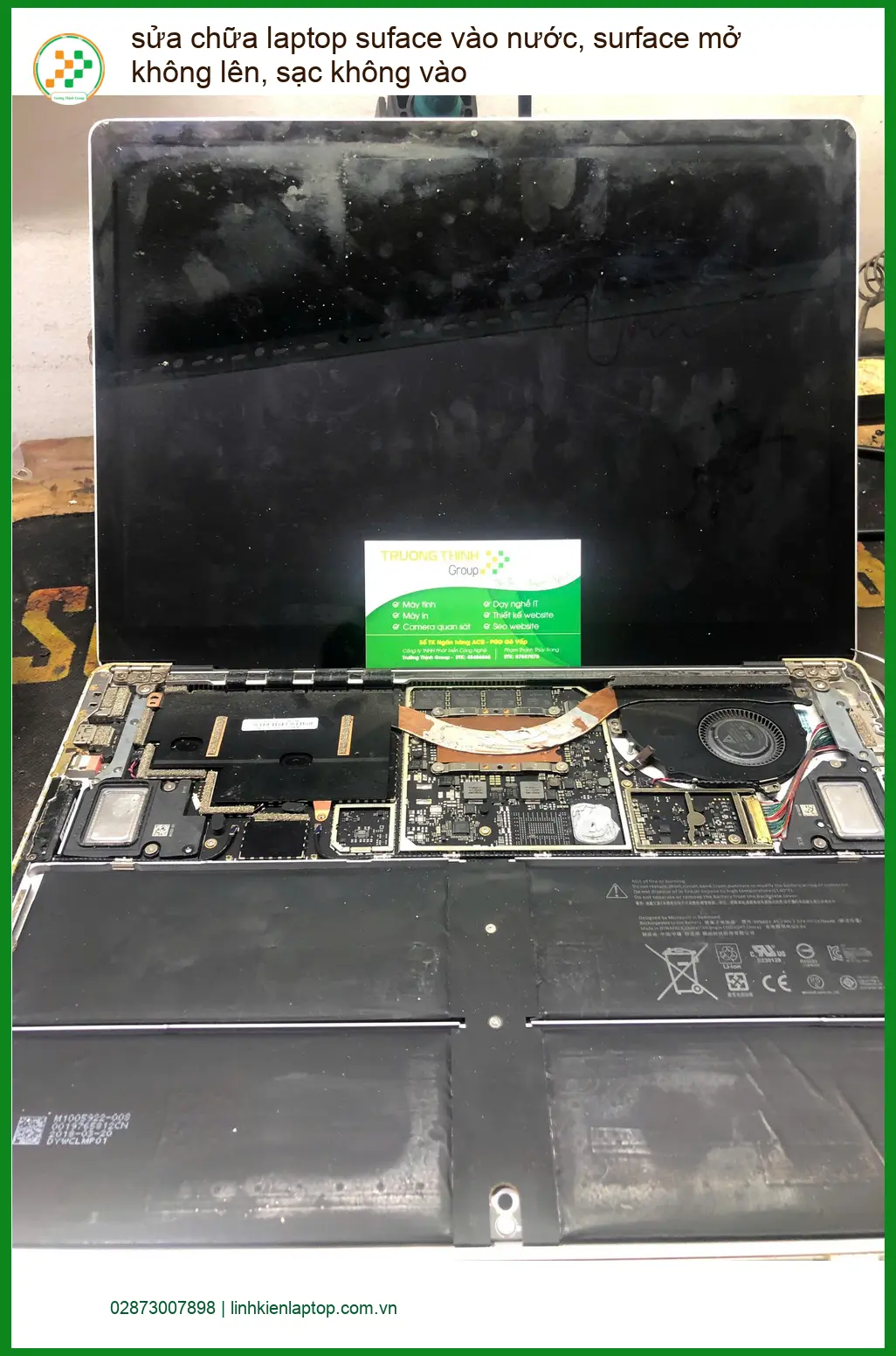 Anh Bảo quản lý dự án tìm trung tâm sửa Surface vào nước Quận Bình Thạnh ảnh thực tế 1