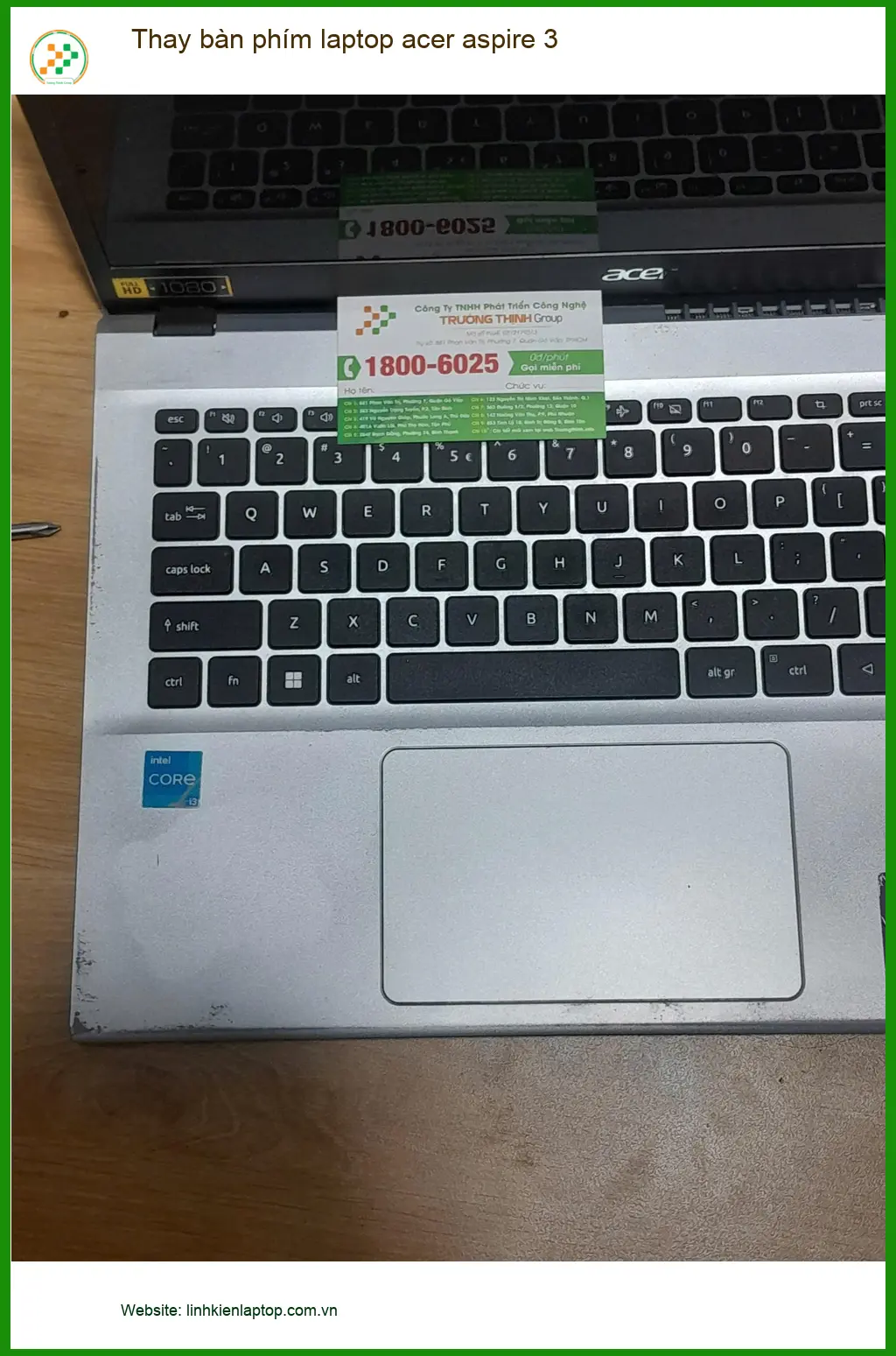 Anh Khánh giám đốc bán hàng online - Thay bàn phím laptop Acer Aspire 3 Quận Tân Bình lấy ngay ảnh thực tế 1