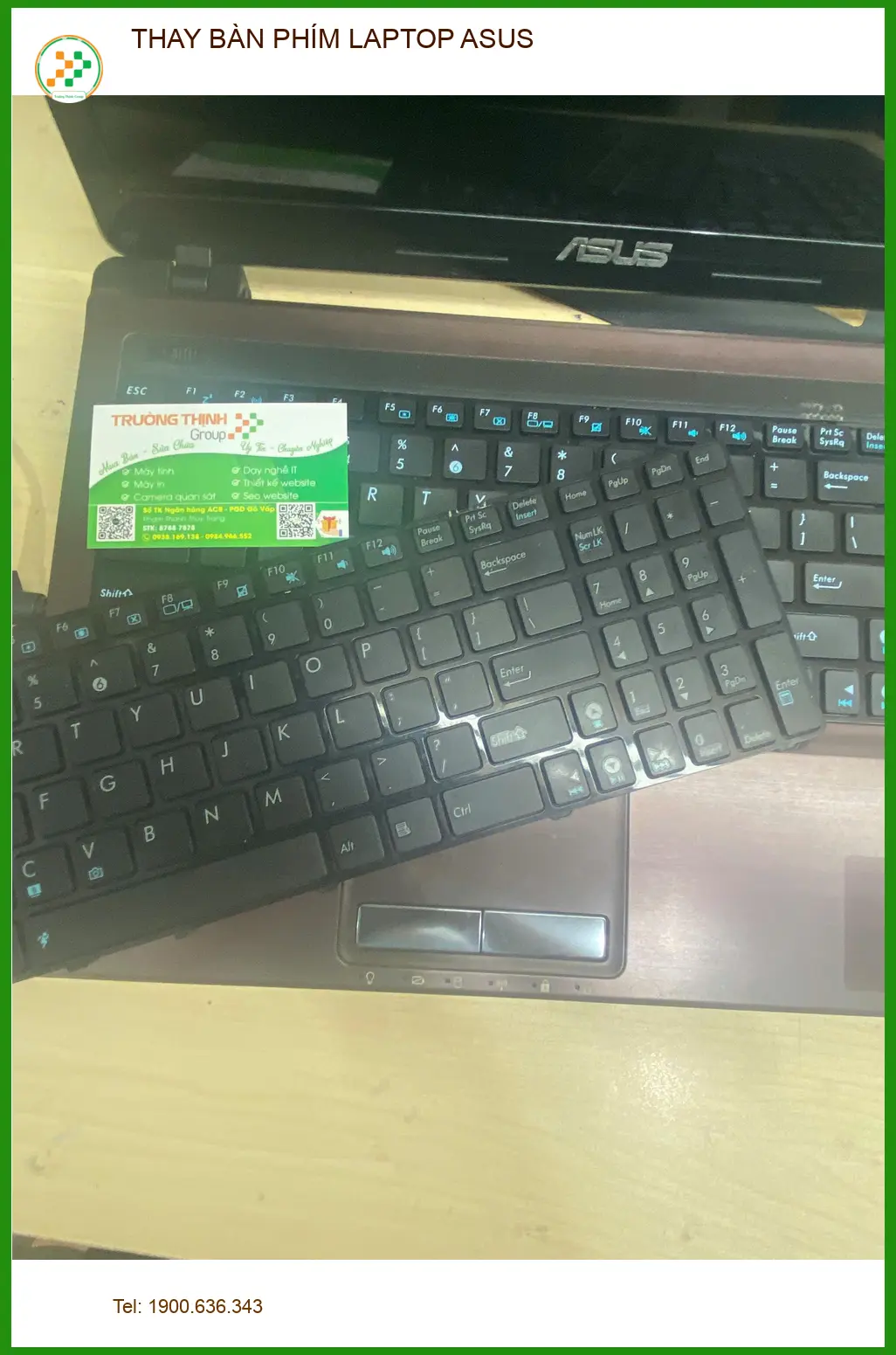 Cô Hà nhân viên văn phòng review dịch vụ thay bàn phím laptop Asus Gò Vấp ảnh thực tế 2