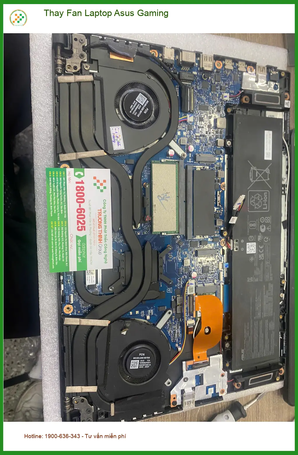 Anh Đạt kỹ sư review địa điểm thay Fan Laptop Asus Gaming Quận 7 ảnh thực tế 1