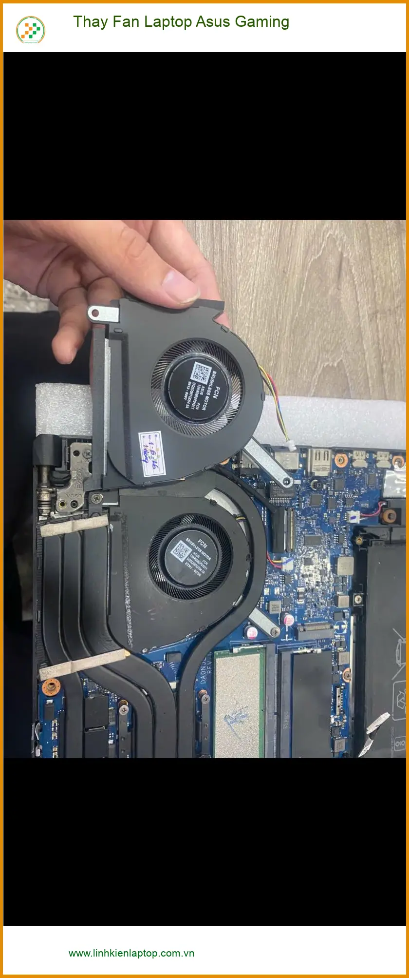Anh Đạt kỹ sư review địa điểm thay Fan Laptop Asus Gaming Quận 7 ảnh thực tế 2