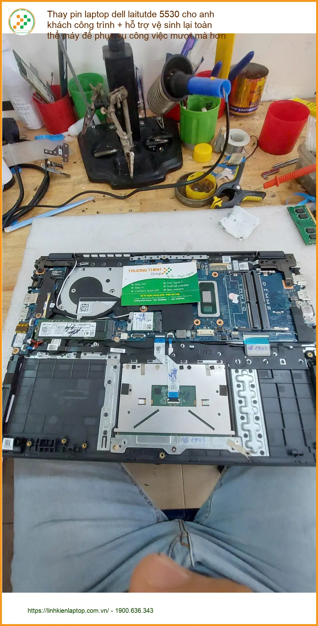 Anh Tùng công trình thay pin Dell Latitude 5530, vệ sinh máy Q. Phú Nhuận ảnh thực tế 1