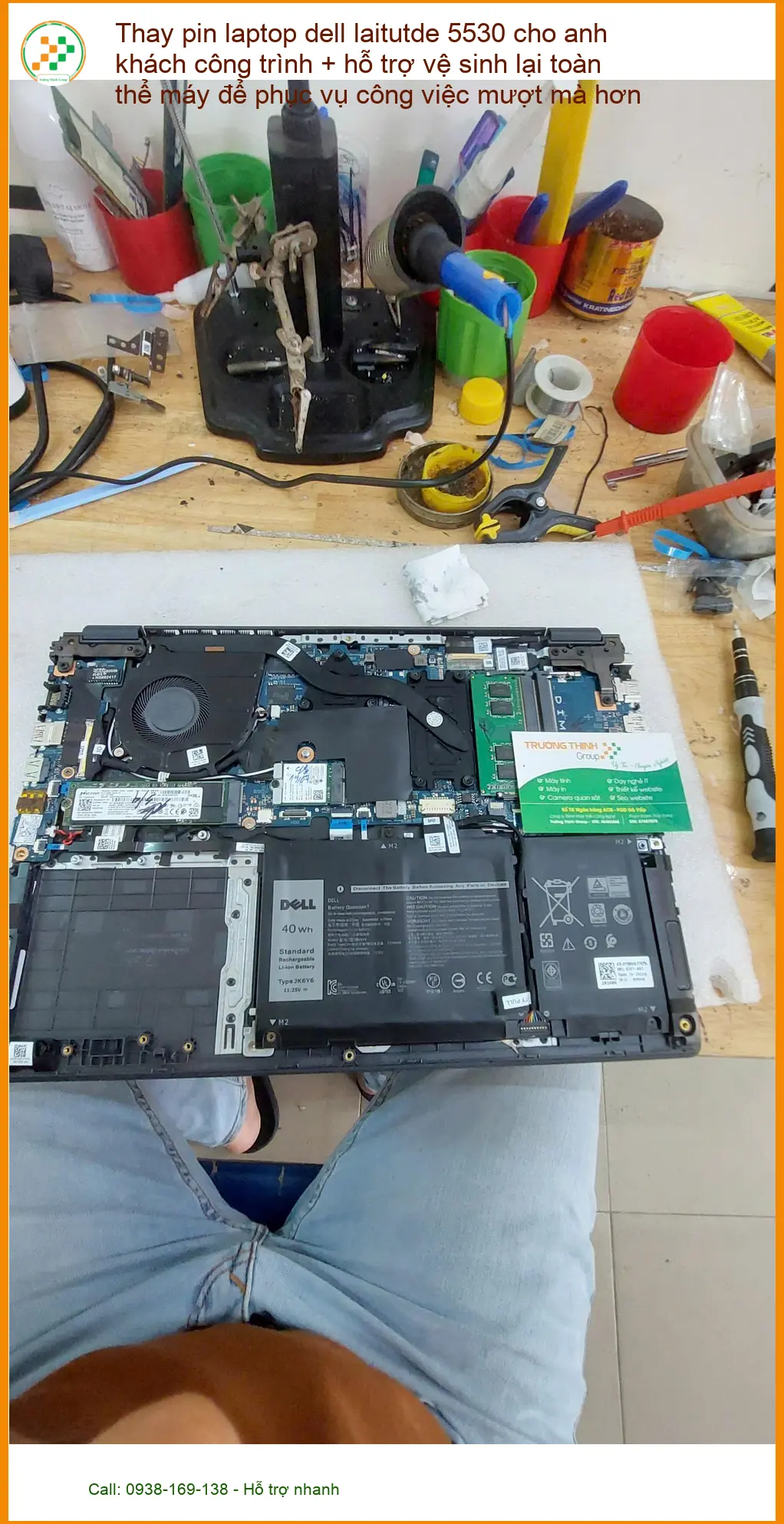 Anh Tùng công trình thay pin Dell Latitude 5530, vệ sinh máy Q. Phú Nhuận ảnh thực tế 2
