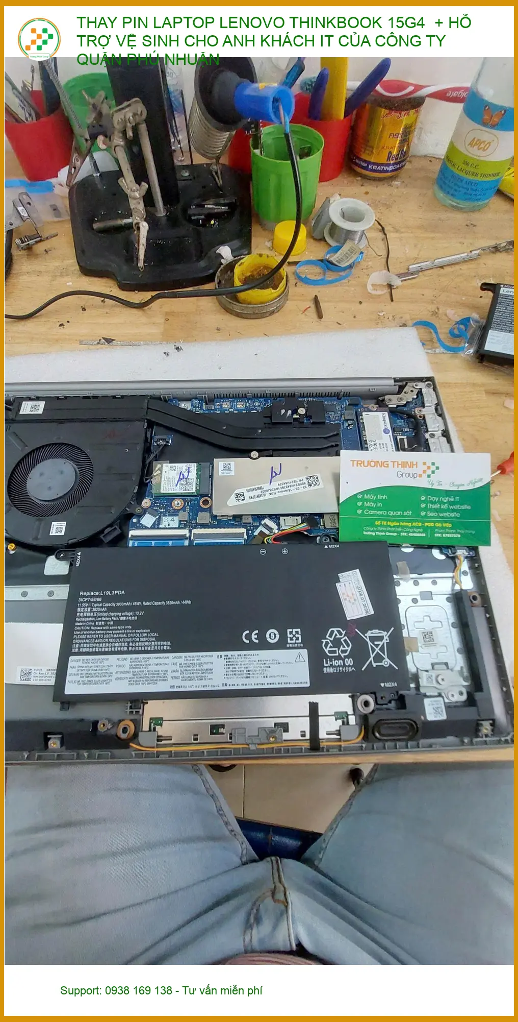 Anh Tùng IT Quận Phú Nhuận thay pin Lenovo Thinkbook 15G4 và vệ sinh máy ảnh thực tế 1