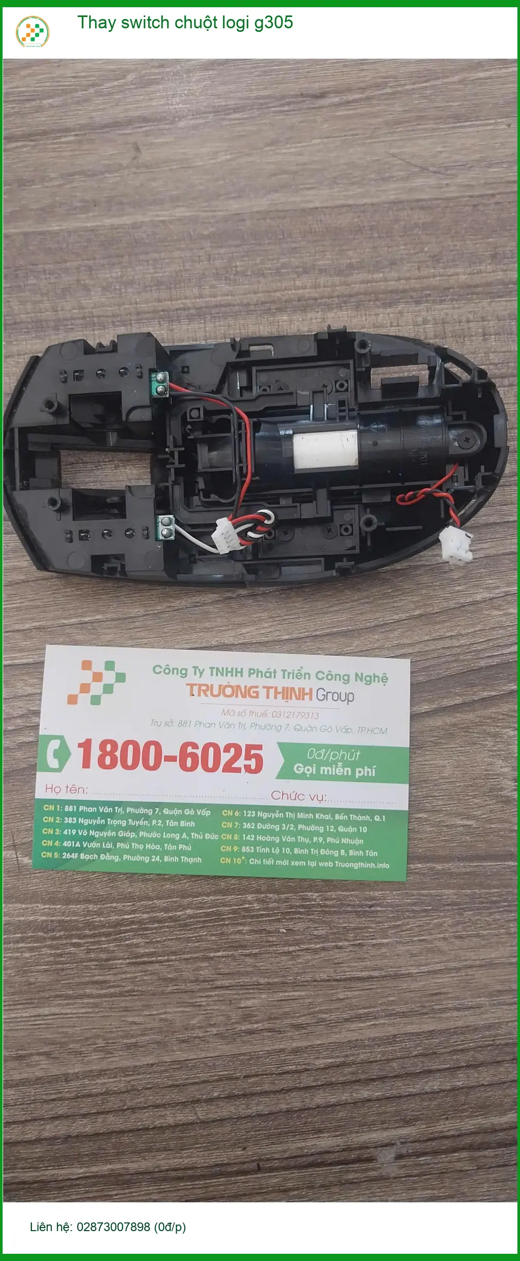Tiệm thay switch chuột logi g305 Quận Tân Phú lấy liền - Cô Hà kế toán ảnh thực tế 2