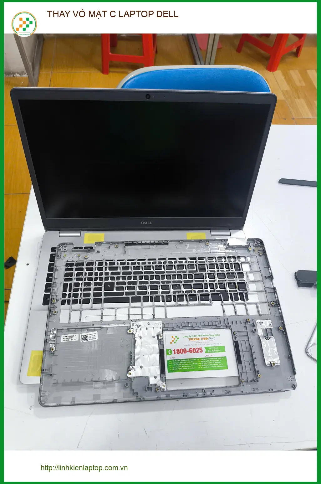 Anh Quốc nhân viên văn phòng thay vỏ mặt C laptop Dell ở Gò Vấp - Nhận máy chỉ 30 phút ảnh thực tế 1