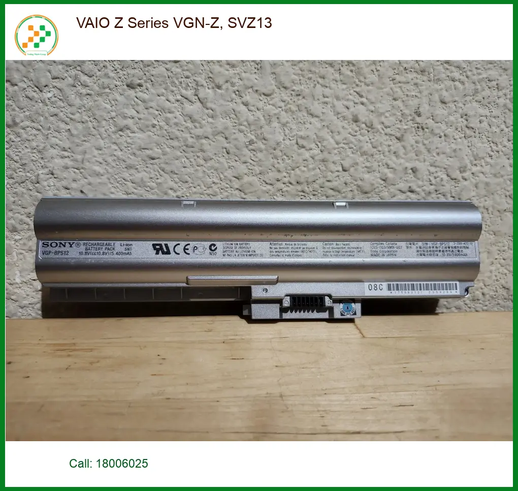 Pin Laptop VAIO Z Series VGN-Z - Thay Nhanh, Giá Rẻ Tại TPHCM